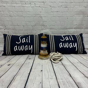 Nautical "Sail Away" Decorative Pillows